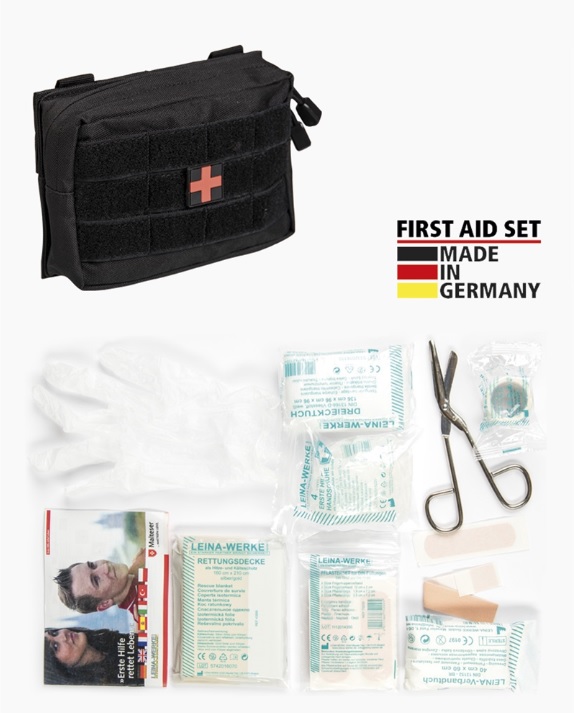 SMALL 25-PIECE FIRST AID SET LEINA - BLACK